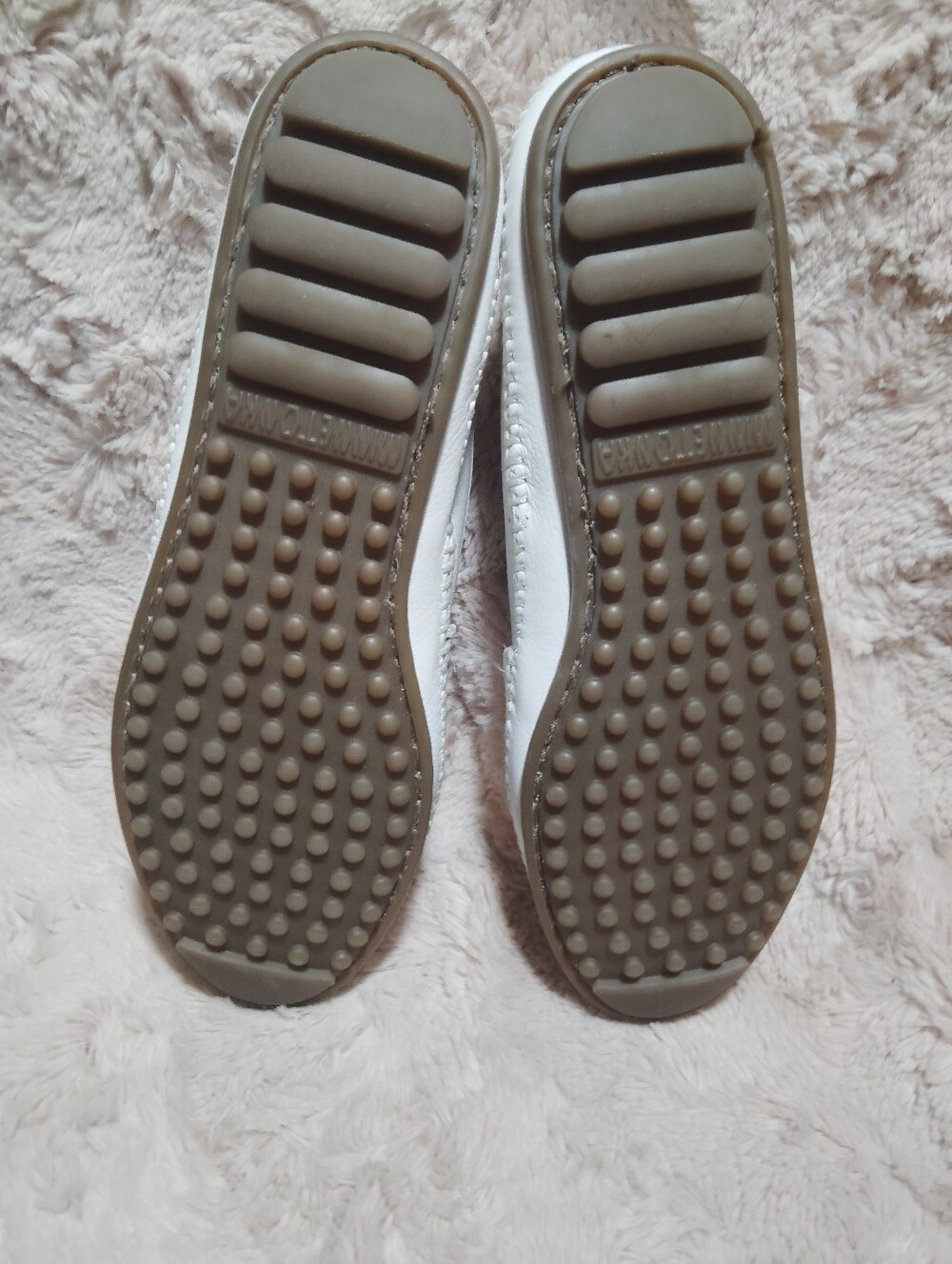 Minnetonka White Leather Slip-On Loafers - Picture 7 of 7